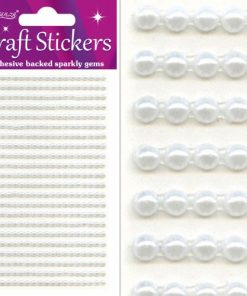 Eleganza Craft Stickers Pearls White