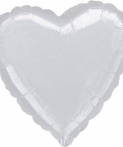 18" Metallic Silver Heart Foil
