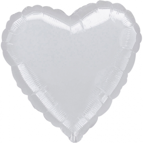 18" Metallic Silver Heart Foil