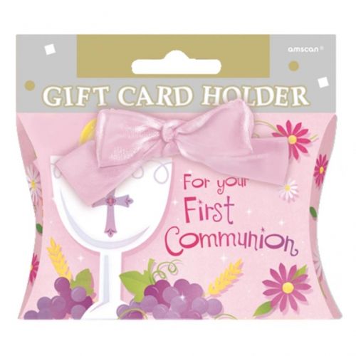 First Communion Gift Card Holder Pink