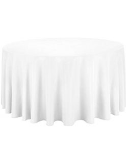 Hire - 108" White Round Linen Tablecloth