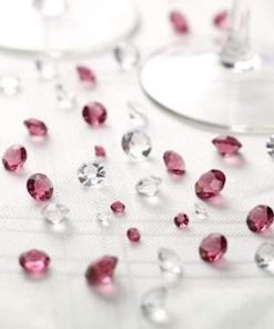 Table Crystals Burgundy and Clear