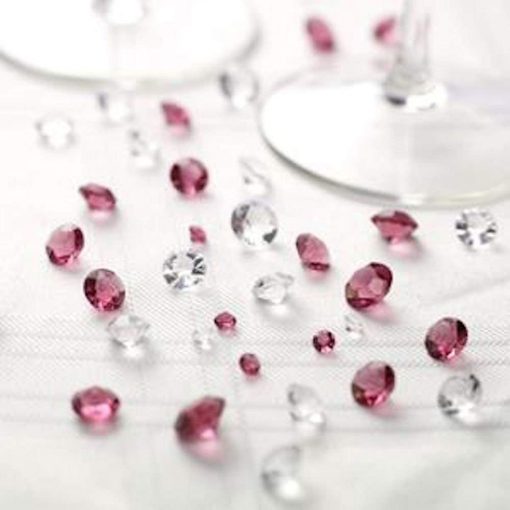 Table Crystals Burgundy and Clear