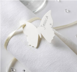 Elegant Butterfly Ivory Luggage Tags