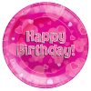 Happy Birthday Pink Party Plates