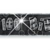 Black/Silver 100th Birthday Prism Banner