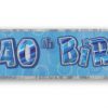 Blue Happy 40th Birthday Prism Banner