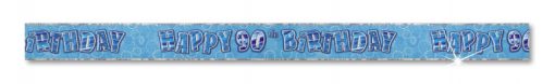 Blue Happy 90th Birthday Prism Banner