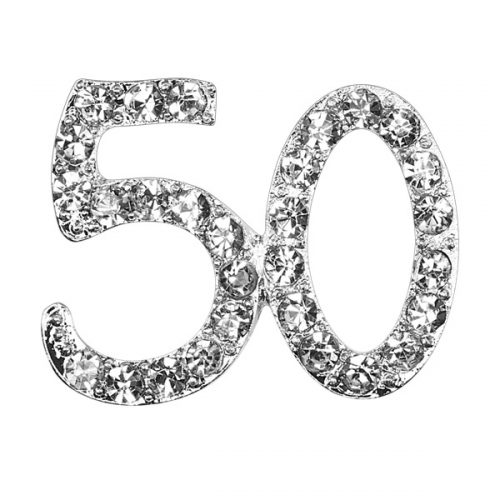Small Diamanté 50 on Silver