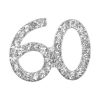 Small Diamanté 60th on Silver