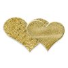 Self Adhesive Gold Glitter Double Heart