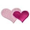 Self Adhesive Pink Glitter Double Heart