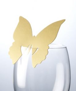 Butterfly Place Cards For Glass Gold