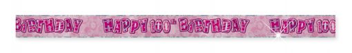 Pink 100th Birthday Prism Banner