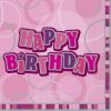 Pink Glitz Happy Birthday Luncheon Napkins