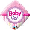 18" Diamond Baby Girl Dots & Stripes Foil