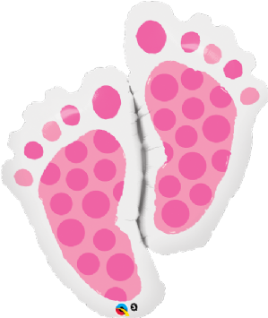 35" Shape Baby Feet Pink Foil