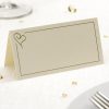Contemporary Heart Place Cards - Ivory/Gold