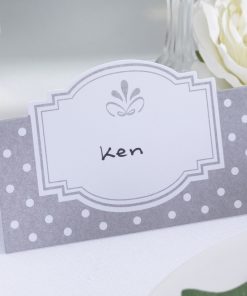 Chic Boutique Place Cards White & Silver