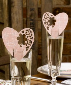 Laser Cut Place Card for Glass Pink