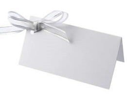 White Place Cards with Two Holes