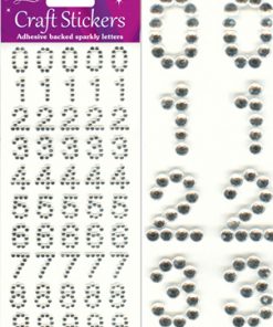 Eleganza Craft Stickers Numbers Clear Silver