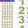 Eleganza Craft Stickers Bold Numbers Gold