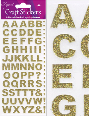 Eleganza Craft Stickers Bold Alphabet Set Gold