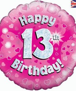 18" Happy 13th Birthday Pink Foil