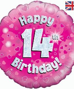 18" Happy 14th Birthday Pink Foil
