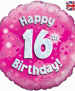 18" Happy 16th Birthday Pink Foil Balloon