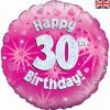 18" Happy 30th Birthday Pink Foil