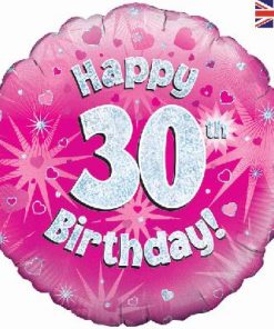 18" Happy 30th Birthday Pink Foil