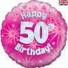 18" Happy 50th Birthday Pink Foil