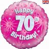 18" Happy 70th Birthday Pink Foil Balloon