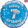 18" Happy 7th Birthday Blue Foil