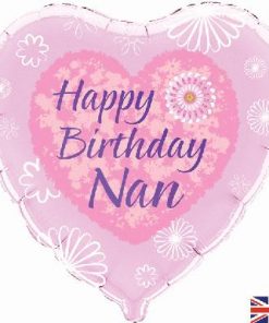 18" heart Happy Birthday Nan Foil Balloon