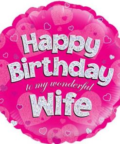 18" Happy Birthday Wife Foil Balloon