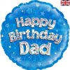 18" Happy Birthday Dad Holographic Foil Balloon