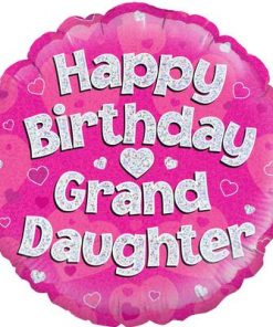 18" Happy Birthday Grand Daughter Holographic Foil Balloon