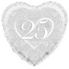 18" heart Happy 25th Anniversary Filigree foil balloon