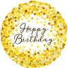18" Gold Sparkle Birthday Holographic Foil Balloon