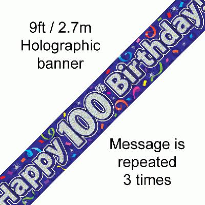 100th Birthday Streamers Banner