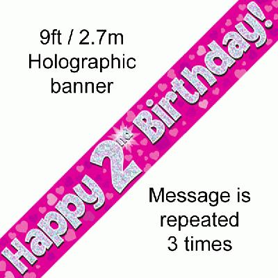 2nd Birthday Pink Banner