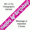 4th Birthday Pink Banner
