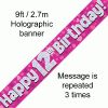 12th Birthday Pink Banner