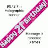 21st Birthday Pink Banner