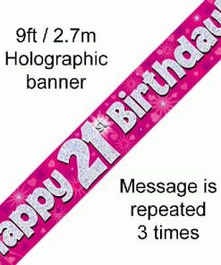 21st Birthday Pink Banner