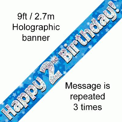 2nd Birthday Blue Banner