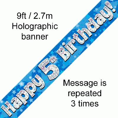 5th Birthday Blue Banner